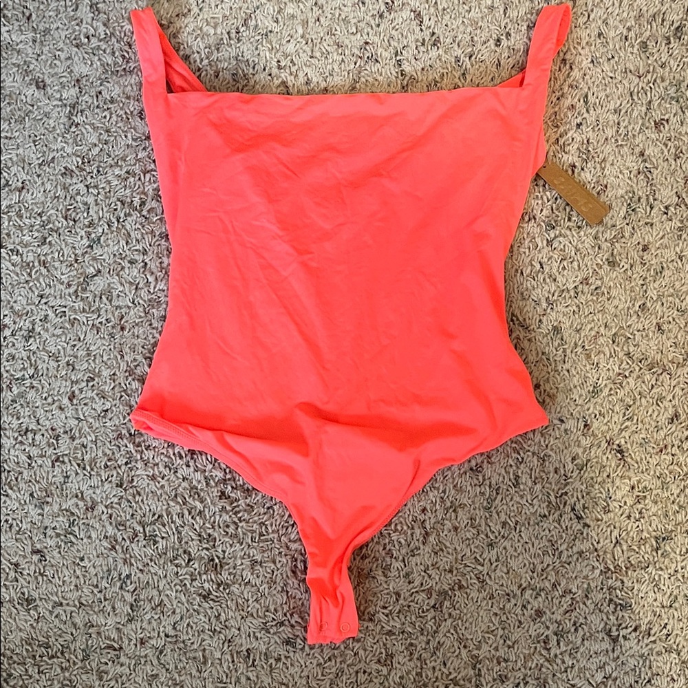 SKIMS Bodysuit in Neon Coral